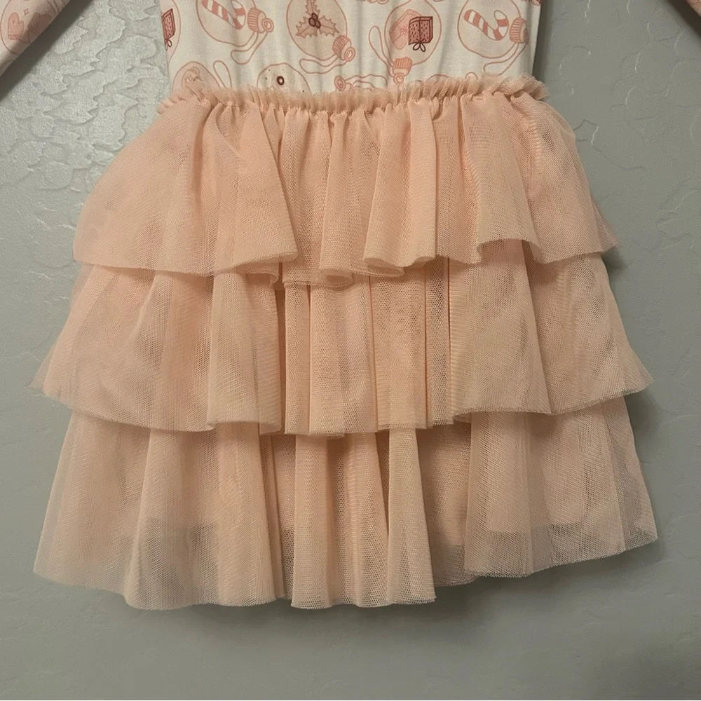 In My Jammers blush ornament christmas tiered tutu bamboo dress size 3T